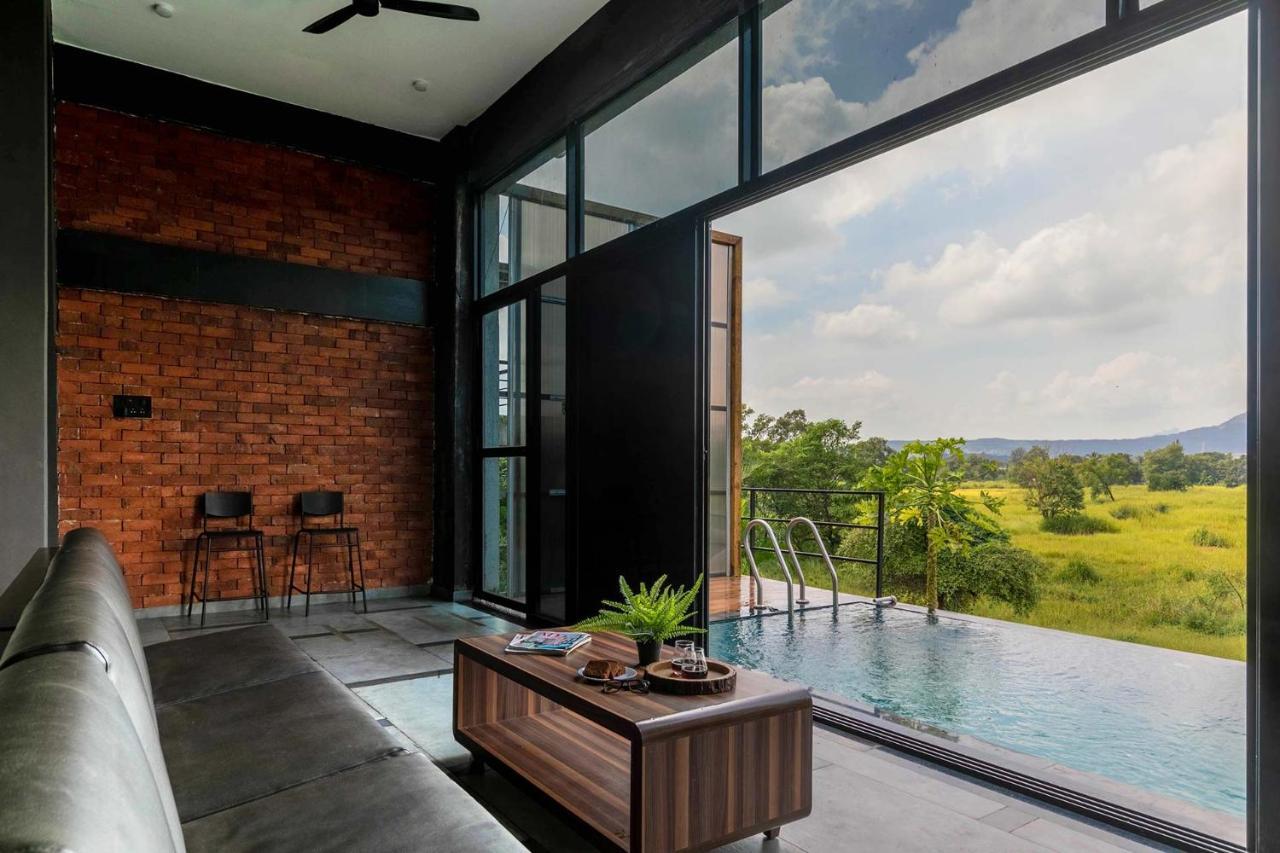 Two Villa By Stayvista With Infinity Pool, Farm & Mountain Views, Modern Interiors Карджат Екстериор снимка